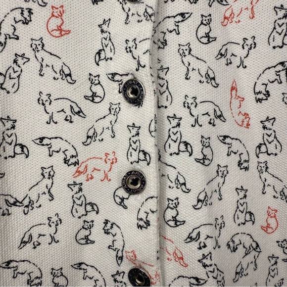 Ariat White and Blue Sleeveless Polo Collared Top in Fox Design Size Medium GUC - Picture 3 of 7